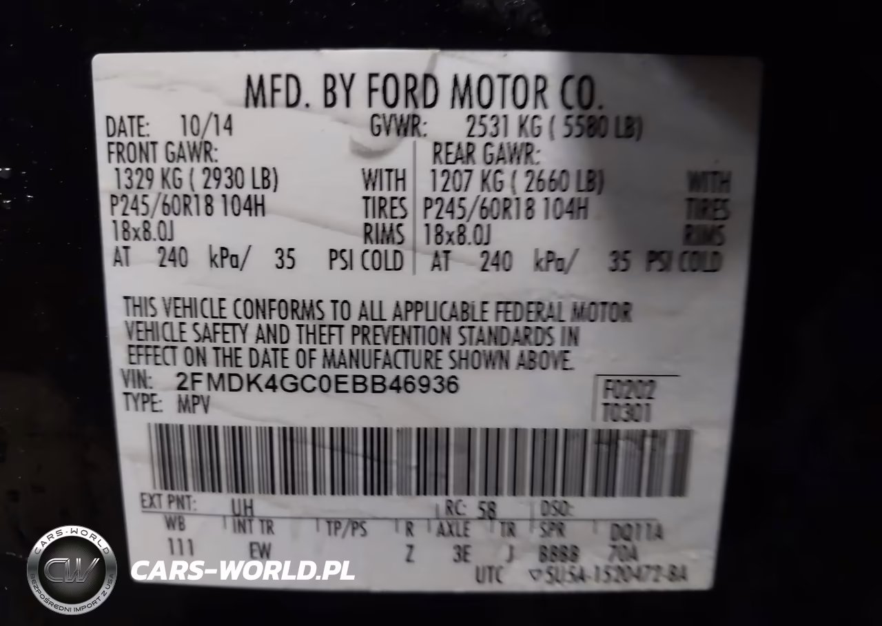 2014 Ford Edge Se VIN:2FMDK4GC0EBB46936 - 9