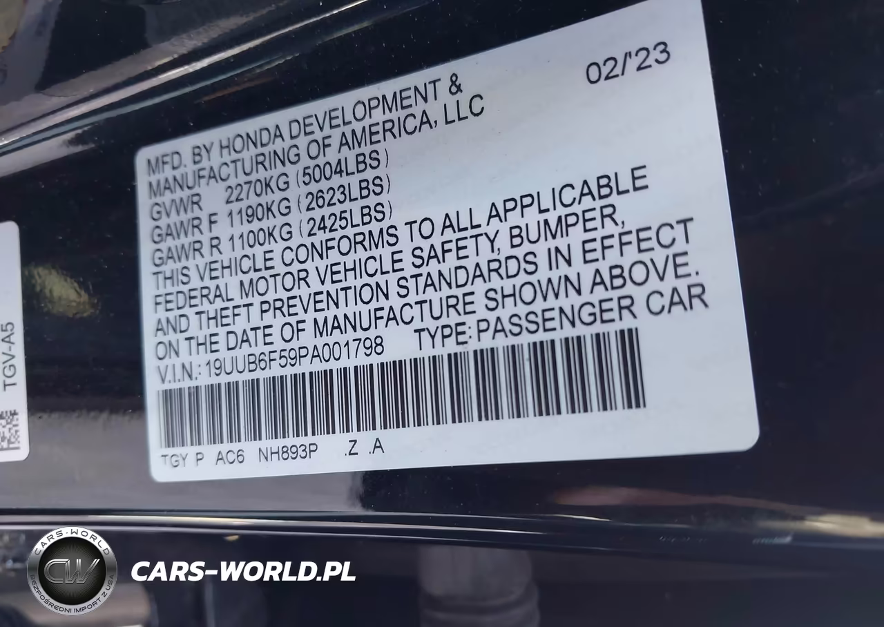 2023 Acura Tlx A-Spec Package VIN:19UUB6F59PA001798 - 9