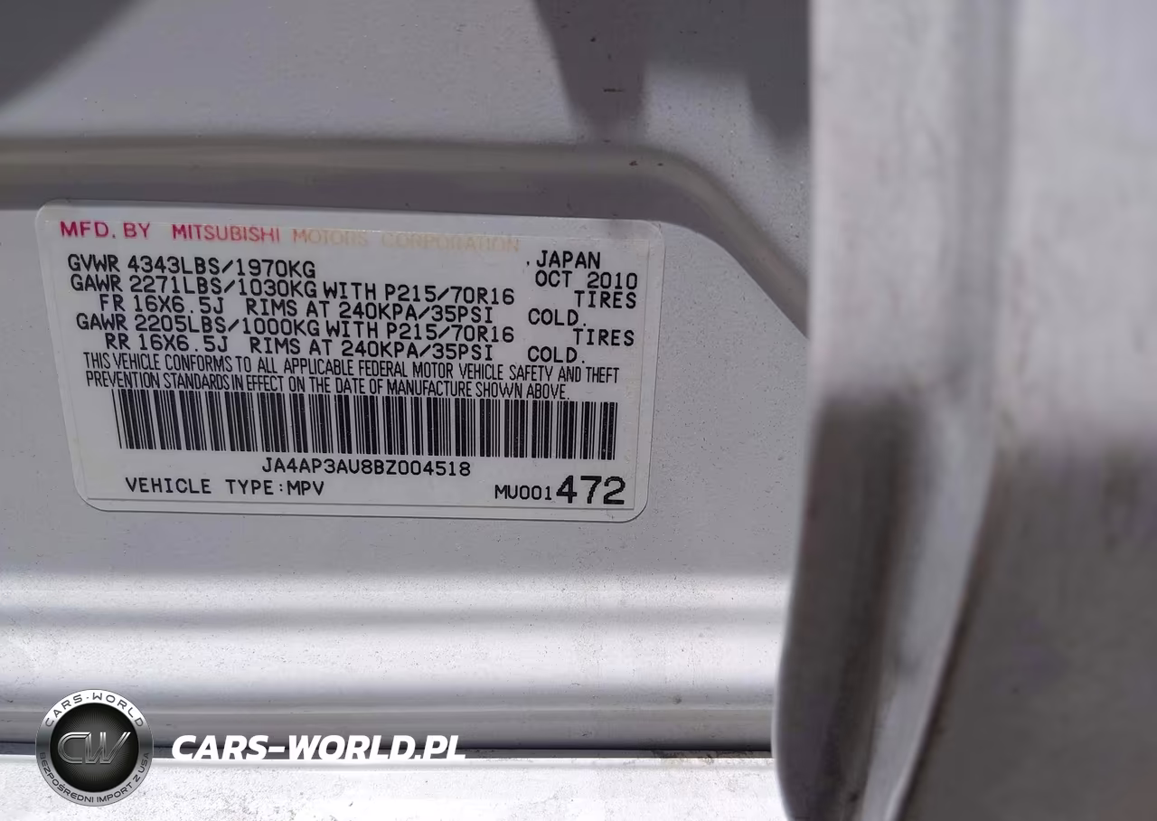 2011 Mitsubishi Outlander Sport Es VIN:JA4AP3AU8BZ004518 - 9