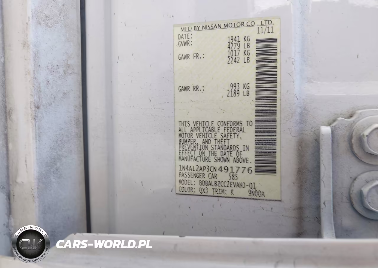2012 Nissan Altima 2.5 S VIN:1N4AL2AP3CN491776 - 9
