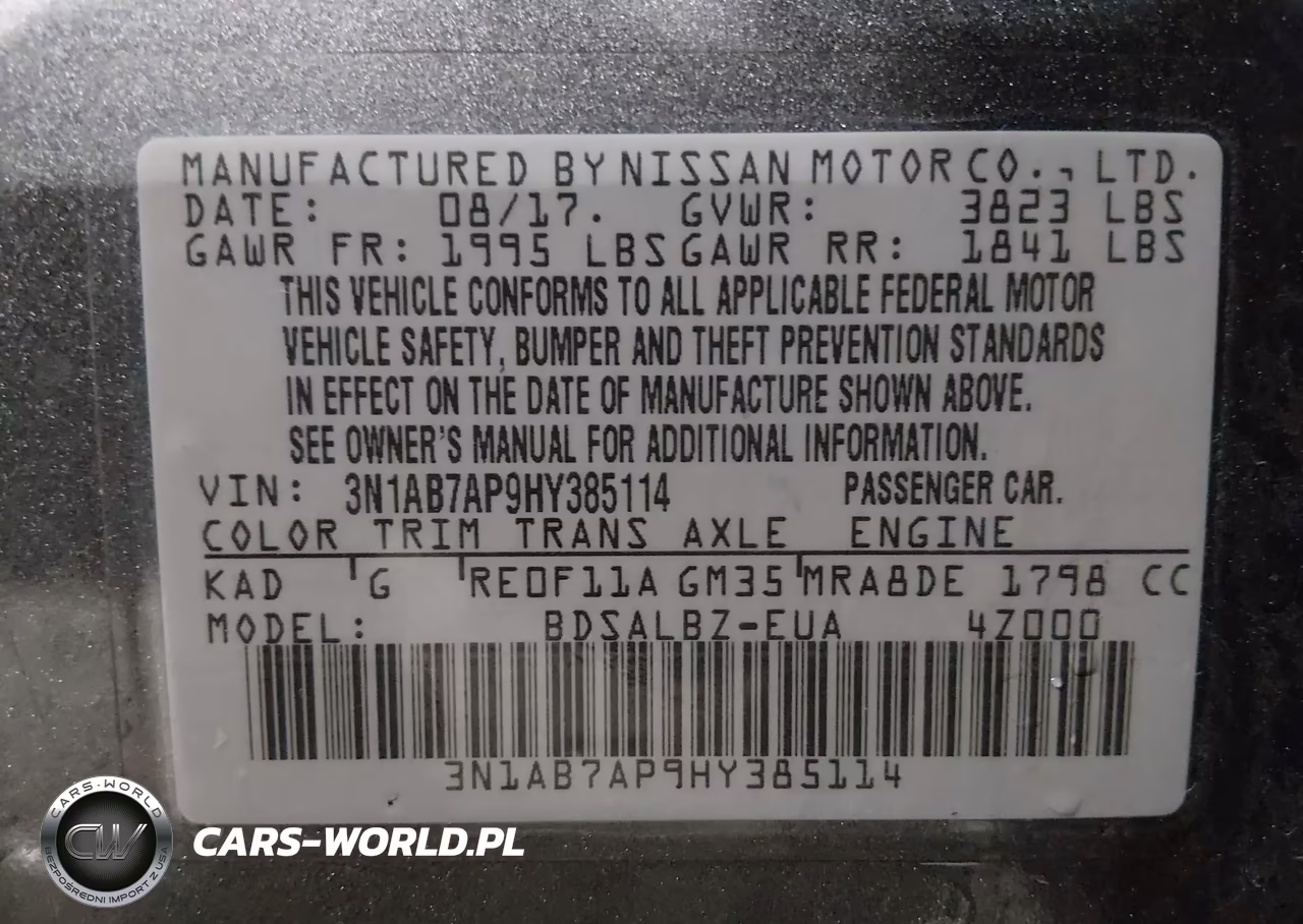 2017 Nissan Sentra S VIN:3N1AB7AP9HY385114 - 9