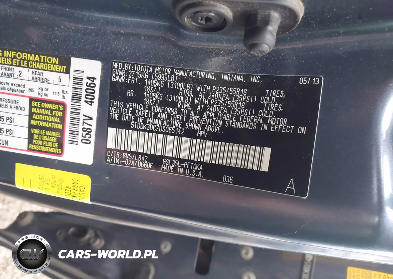 2013 Toyota Sienna Xle 7 Passenger VIN:5TDDK3DC7DS065142 - 9