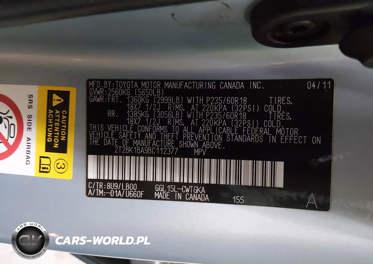 2011 Lexus Rx 350 VIN:2T2BK1BA9BC112377 - 9