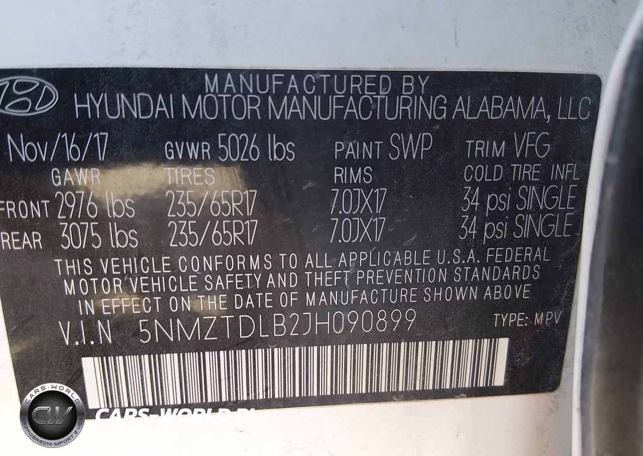 2018 Hyundai Santa Fe Sport 2.4L VIN:5NMZTDLB2JH090899 - 9