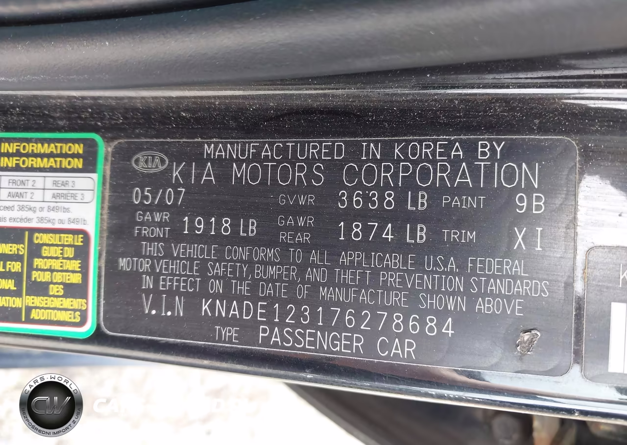 2007 Kia Rio Lx VIN:KNADE123176278684 - 9