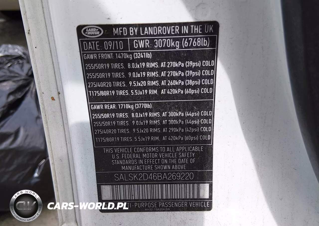 2011 Land Rover Range Rover Sport Hse VIN:SALSK2D46BA269220 - 9