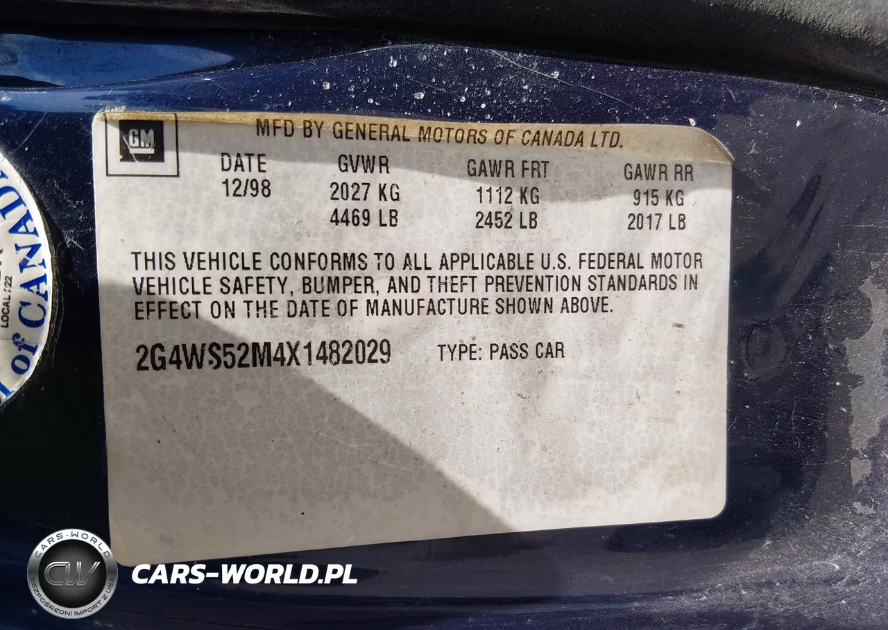 1999 Buick Century Custom VIN:2G4WS52M4X1482029 - 9