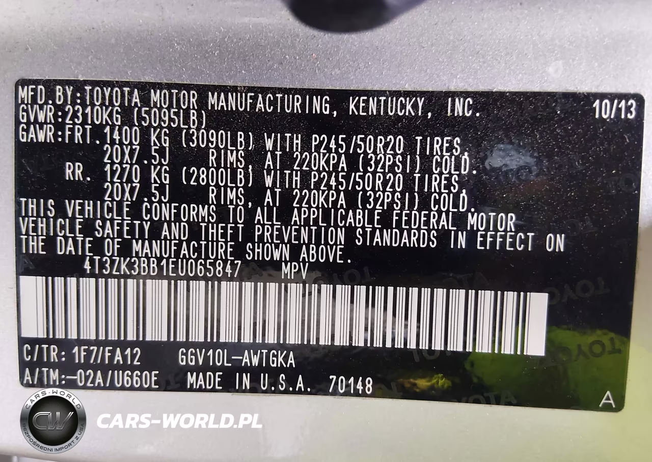 2014 Toyota Venza Xle V6 VIN:4T3ZK3BB1EU065847 - 9