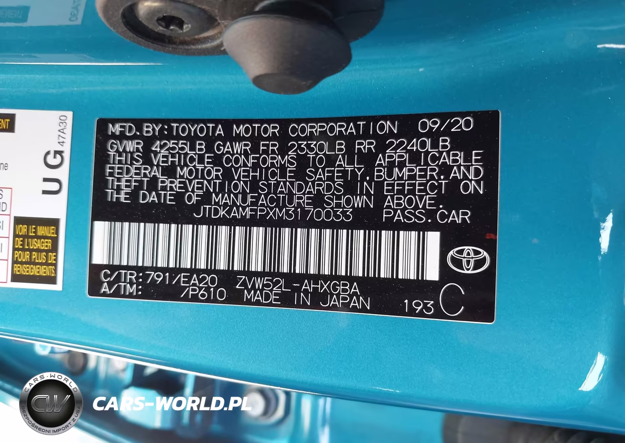 2021 Toyota Prius Prime Xle VIN:JTDKAMFPXM3170033 - 9