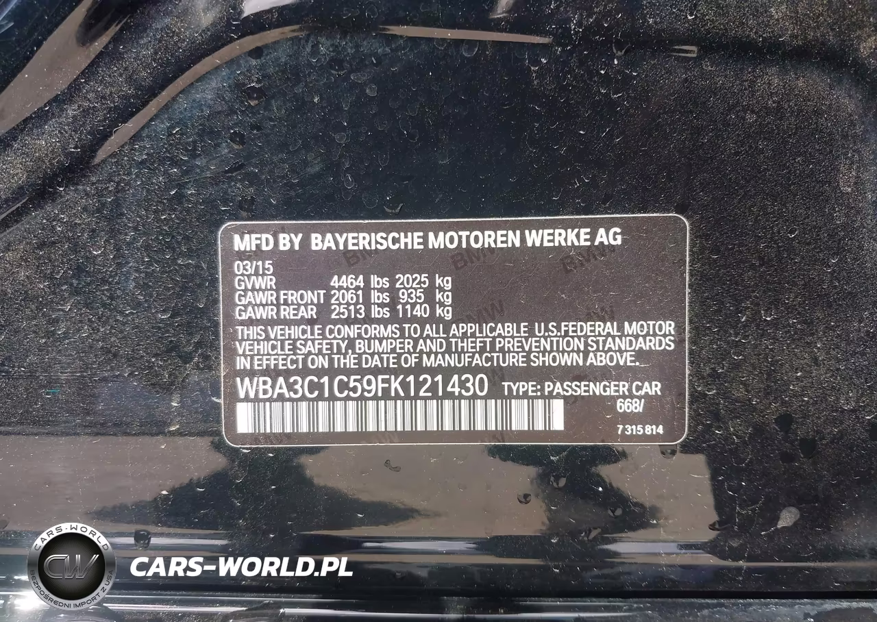 2015 BMW 328I VIN:WBA3C1C59FK121430 - 9
