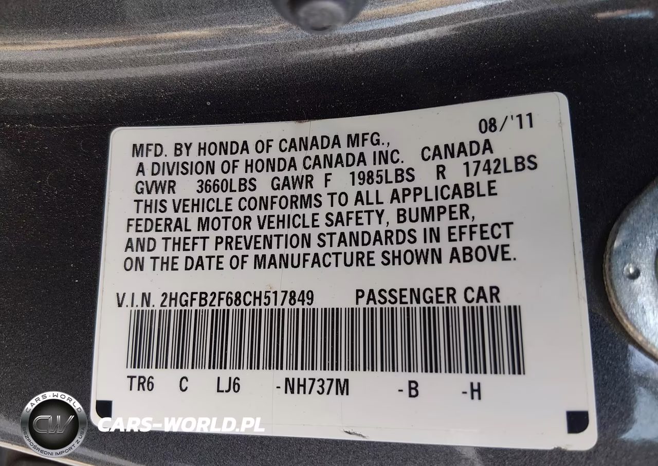 2012 Honda Civic Hf VIN:2HGFB2F68CH517849 - 9