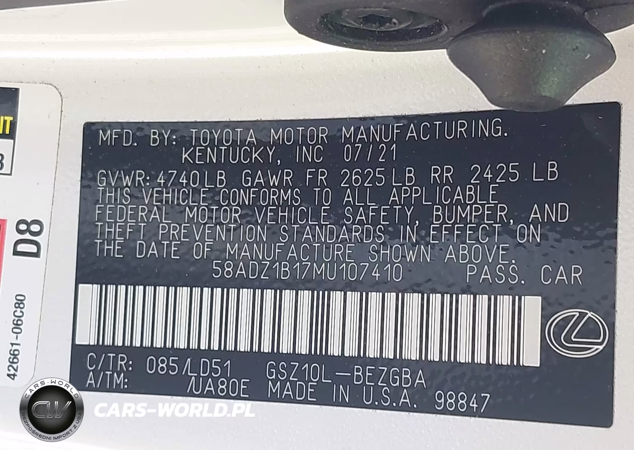 2021 Lexus Es 350 VIN:58ADZ1B17MU107410 - 9