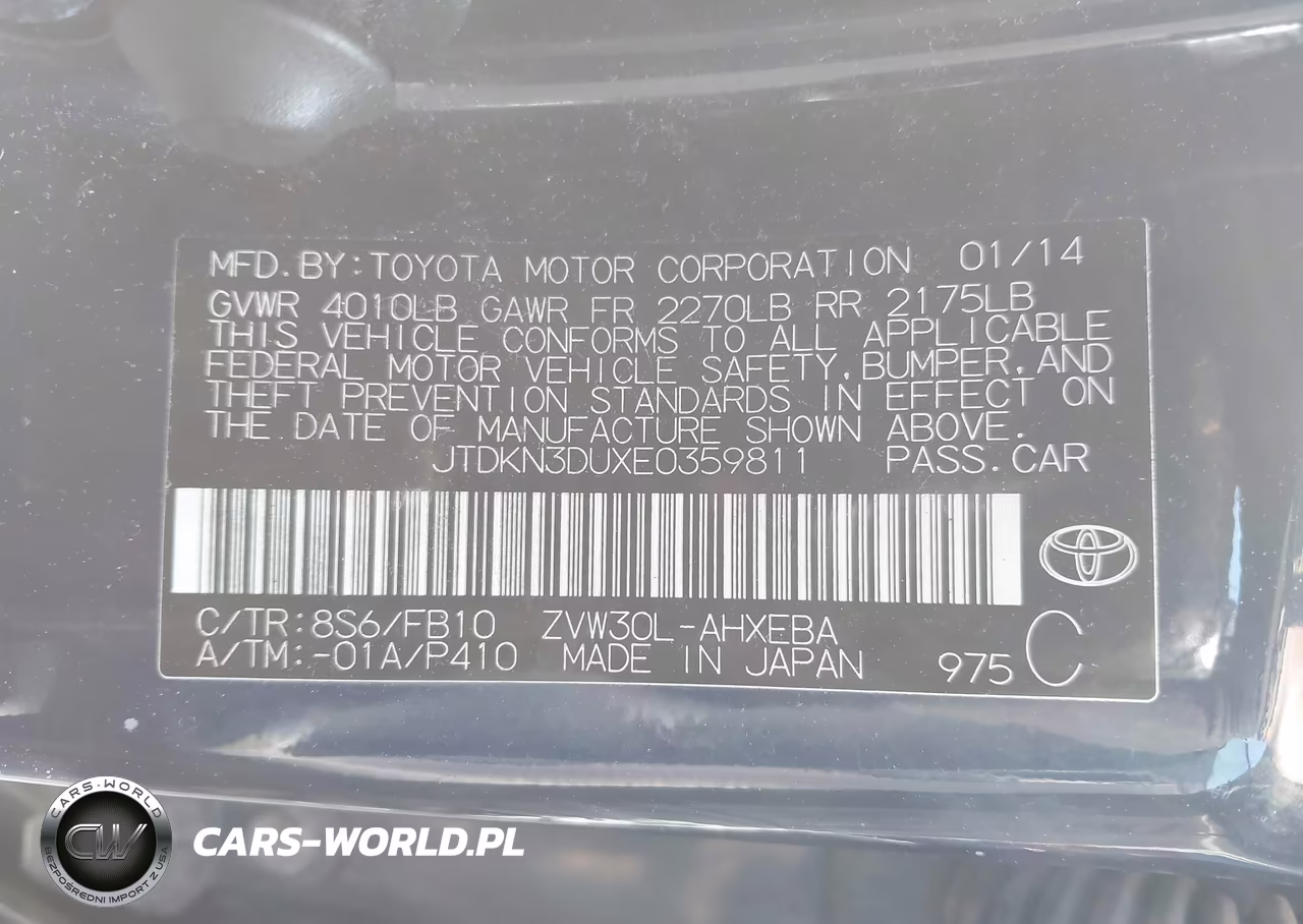 2014 Toyota Prius Two VIN:JTDKN3DUXE0359811 - 9