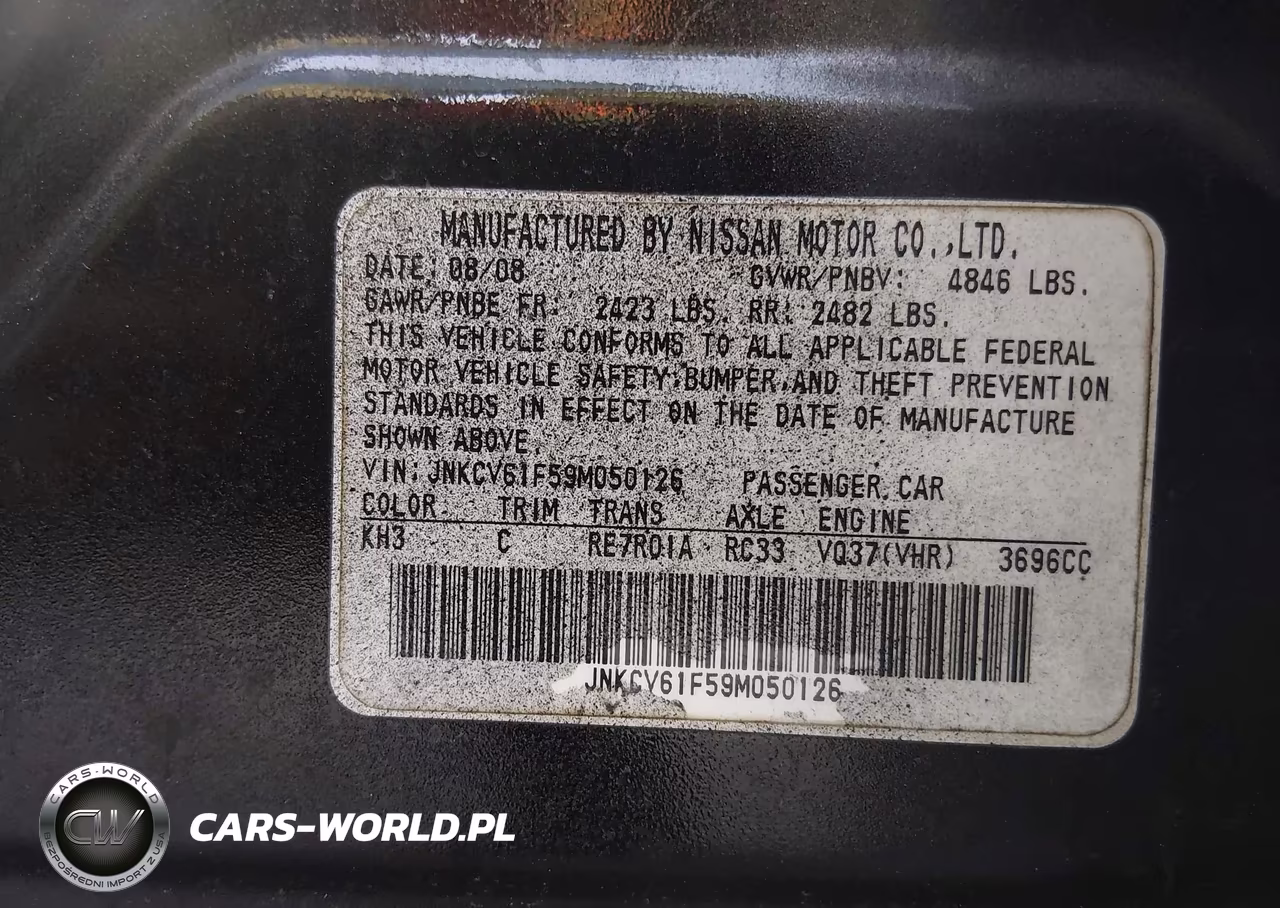 2009 Infiniti G37X VIN:JNKCV61F59M050126 - 9