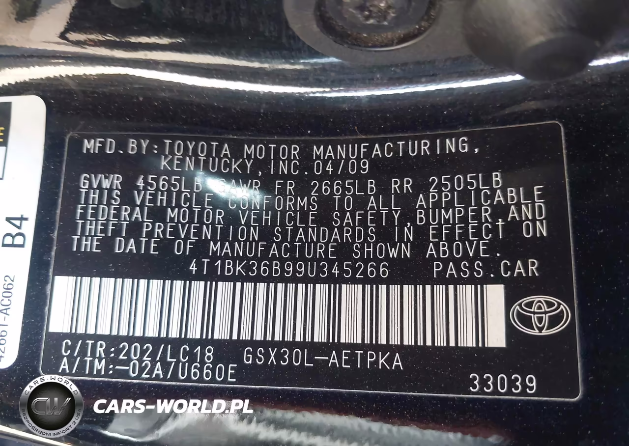 2009 Toyota Avalon Limited VIN:4T1BK36B99U345266 - 9
