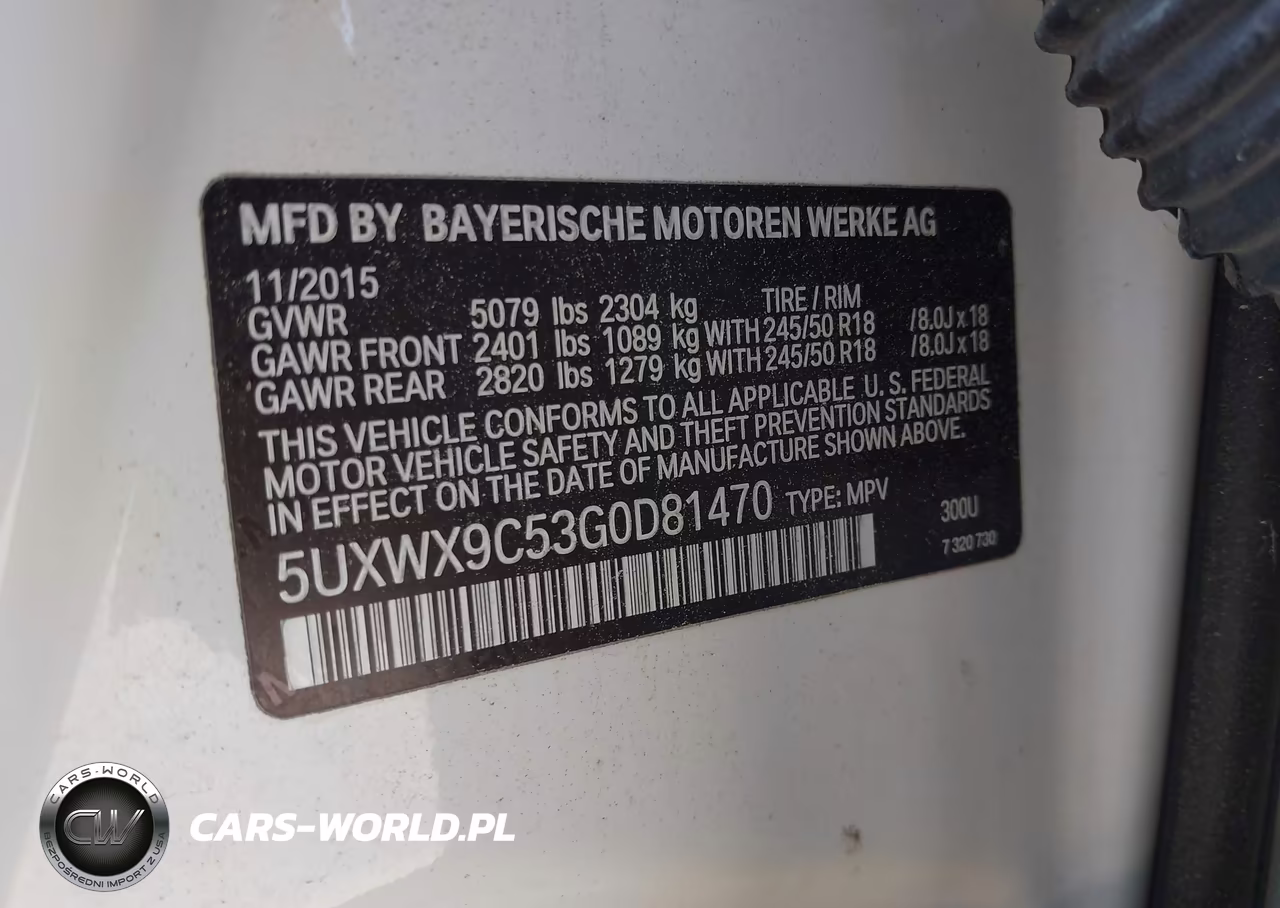 2016 BMW X3 xDrive28I VIN:5UXWX9C53G0D81470 - 9