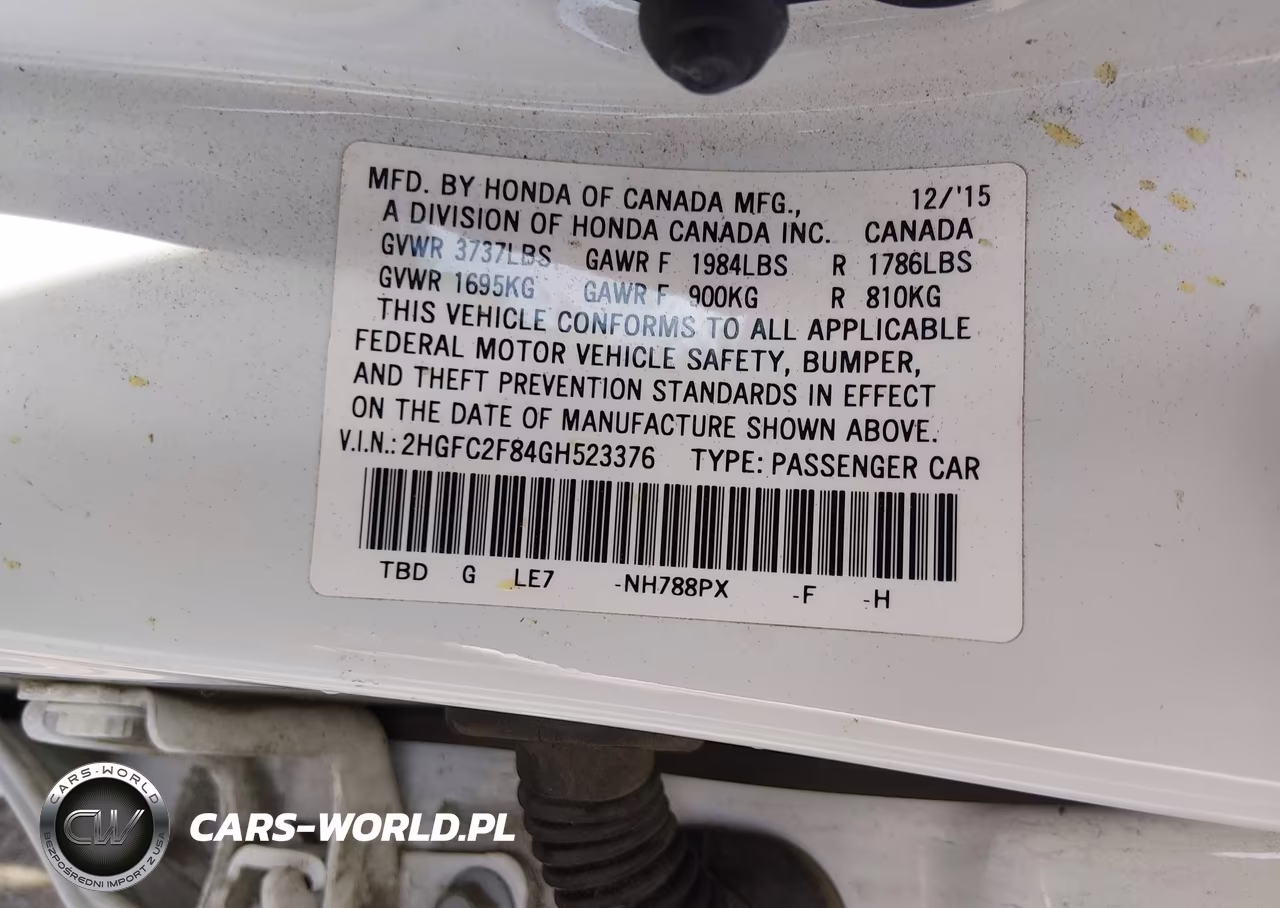 2016 Honda Civic Ex VIN:2HGFC2F84GH523376 - 9