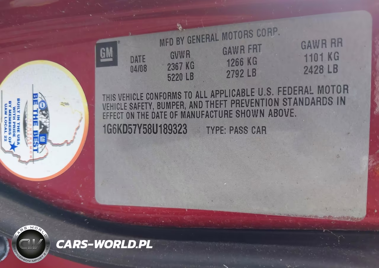 2008 Cadillac Dts 1Sd VIN:1G6KD57Y58U189323 - 9