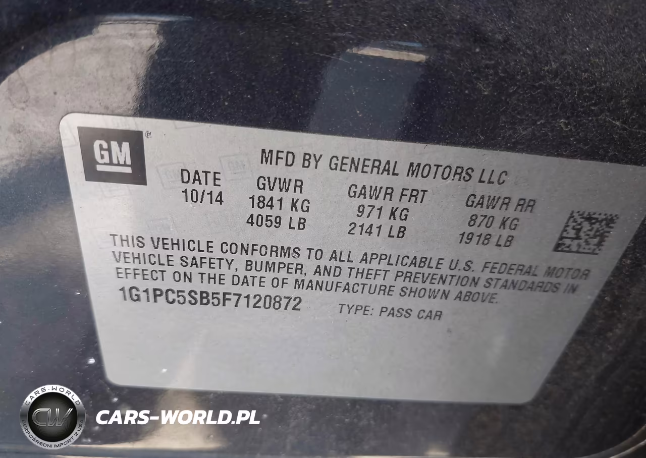 2015 Chevrolet Cruze 1Lt Auto VIN:1G1PC5SB5F7120872 - 9