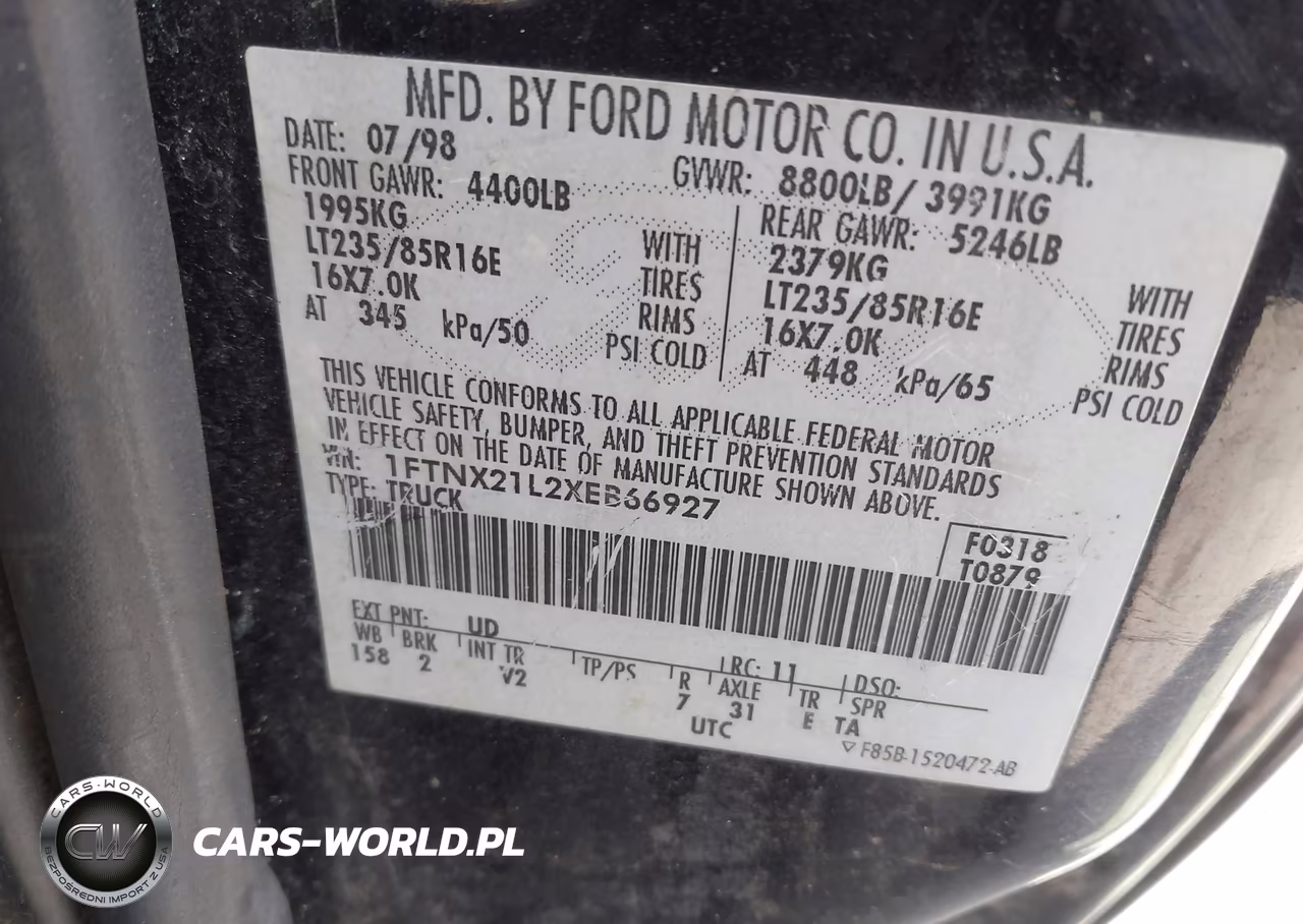 1999 Ford F-250 Lariat-Xl-Xlt VIN:1FTNX21L2XEB66927 - 9