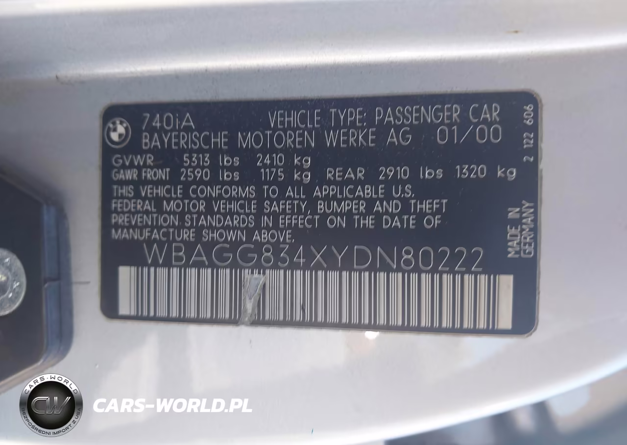 2000 BMW 740Ia VIN:WBAGG834XYDN80222 - 9