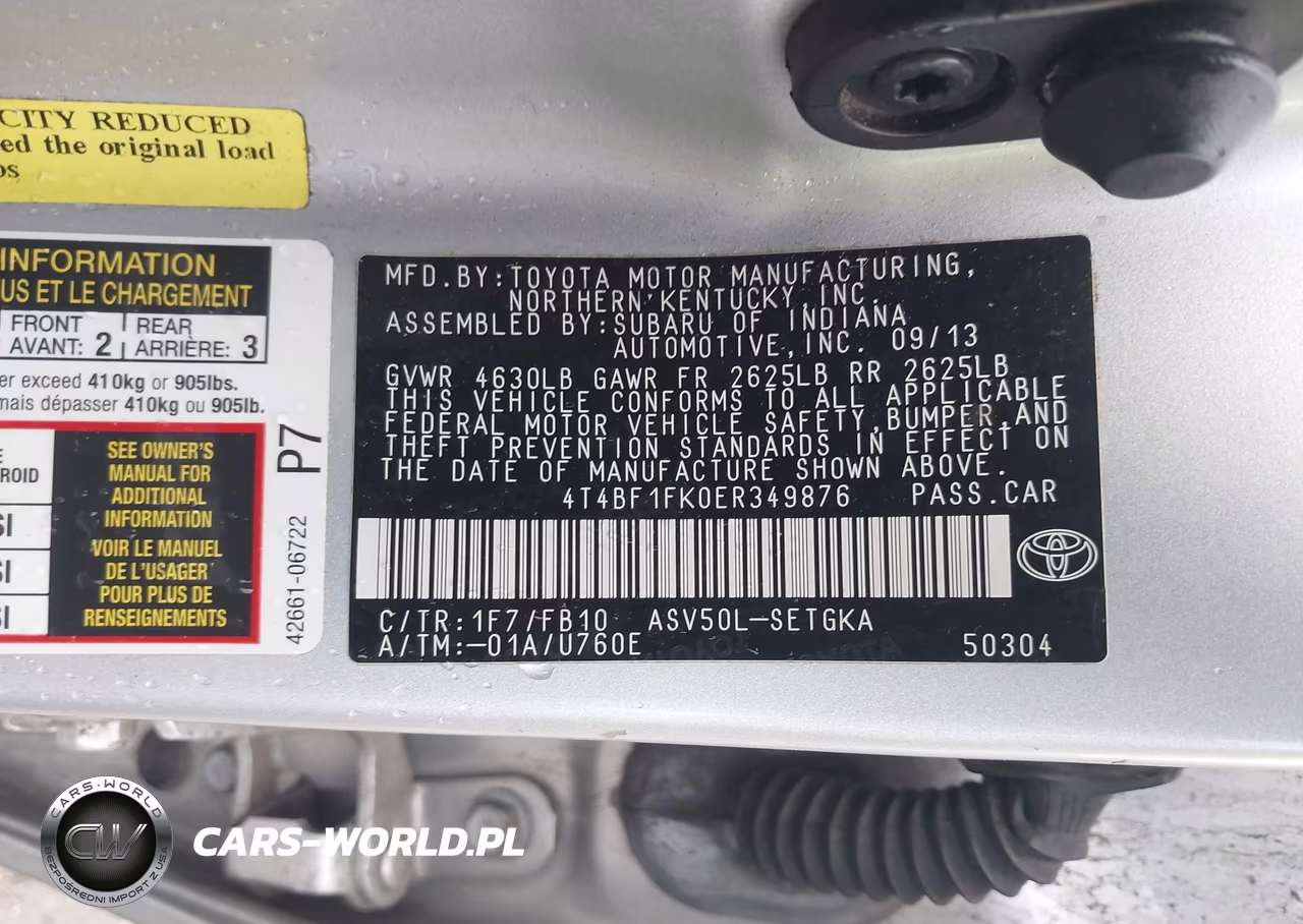 2014 Toyota Camry Xle VIN:4T4BF1FK0ER349876 - 9