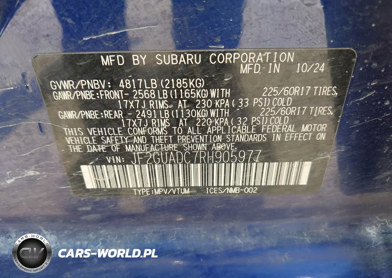 2024 Subaru Crosstrek Premium VIN:JF2GUADC7RH905977 - 9