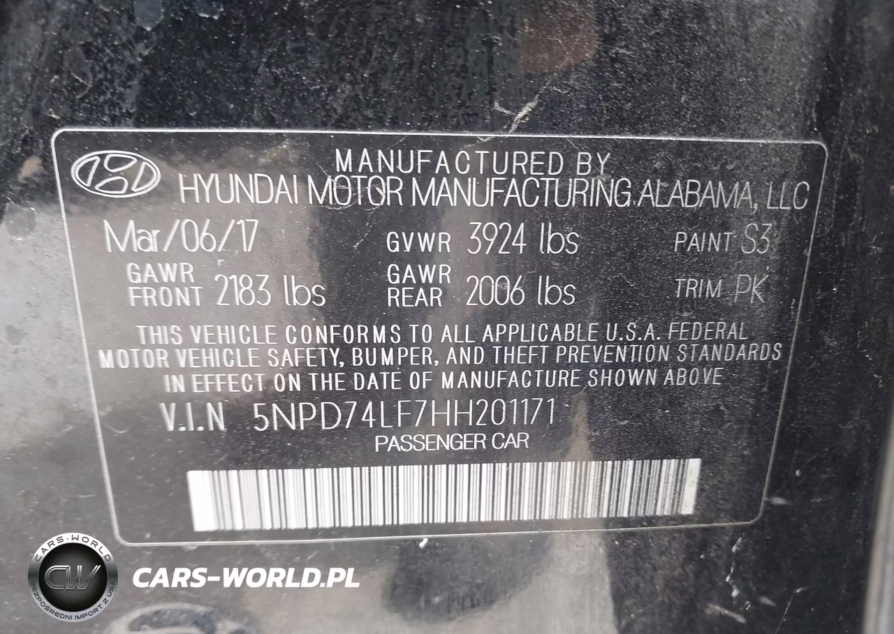 2017 Hyundai Elantra Se VIN:5NPD74LF7HH201171 - 9
