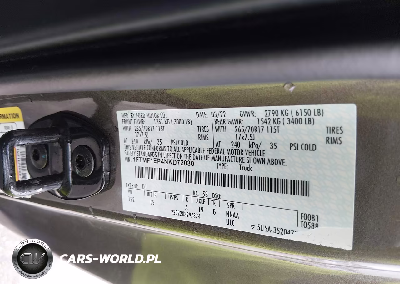 2022 Ford F-150 Xl VIN:1FTMF1EP4NKD72030 - 9