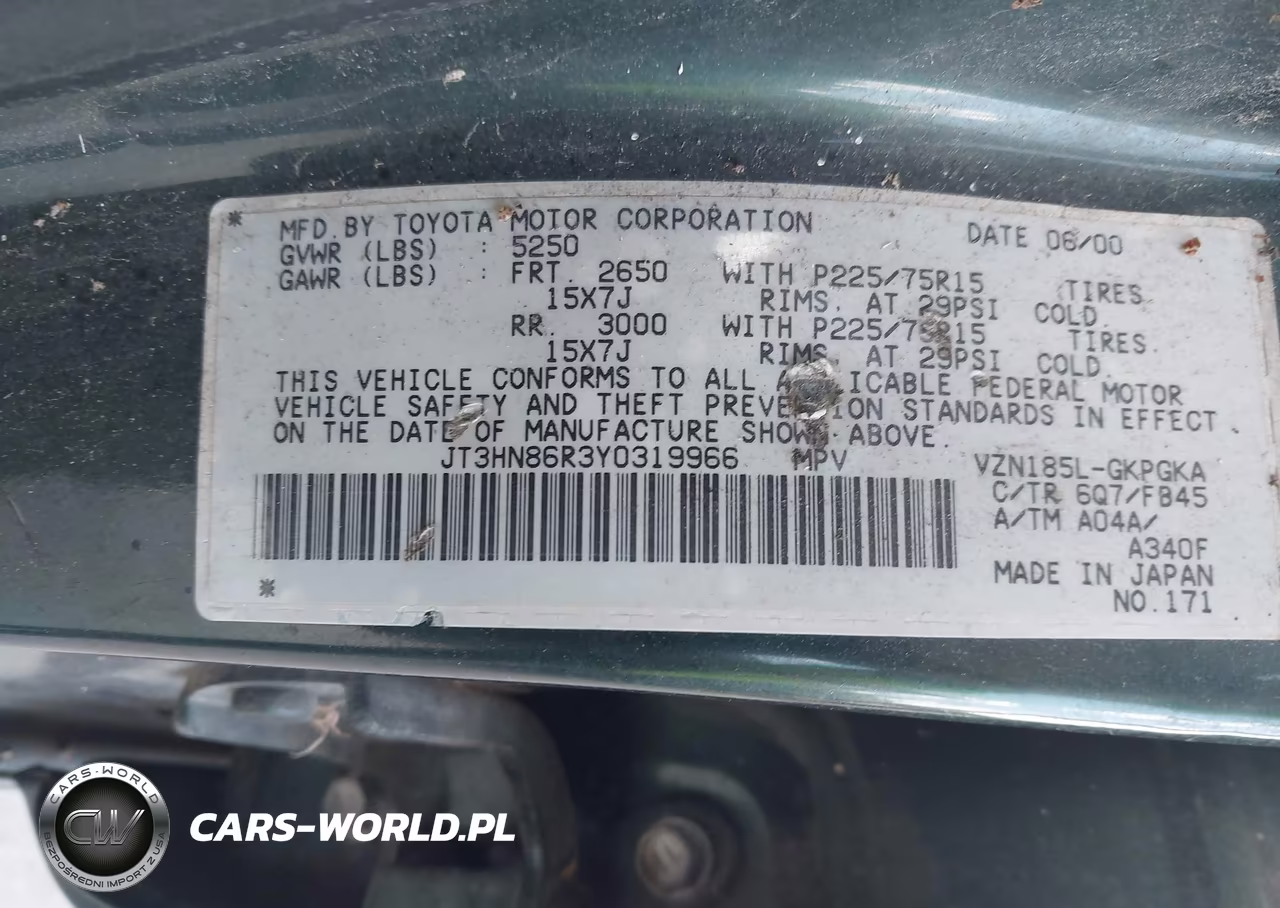 2000 Toyota 4Runner Sr5 V6 VIN:JT3HN86R3Y0319966 - 9