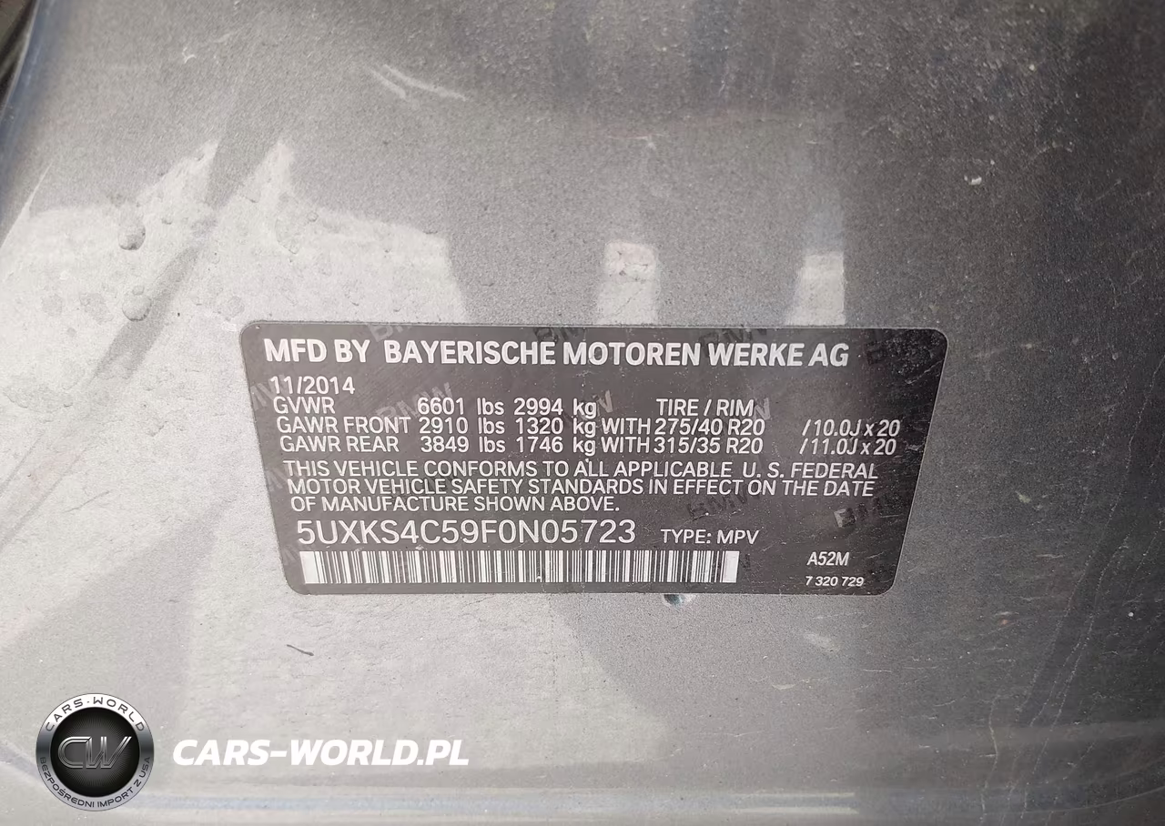 2015 BMW X5 xDrive35D VIN:5UXKS4C59F0N05723 - 9