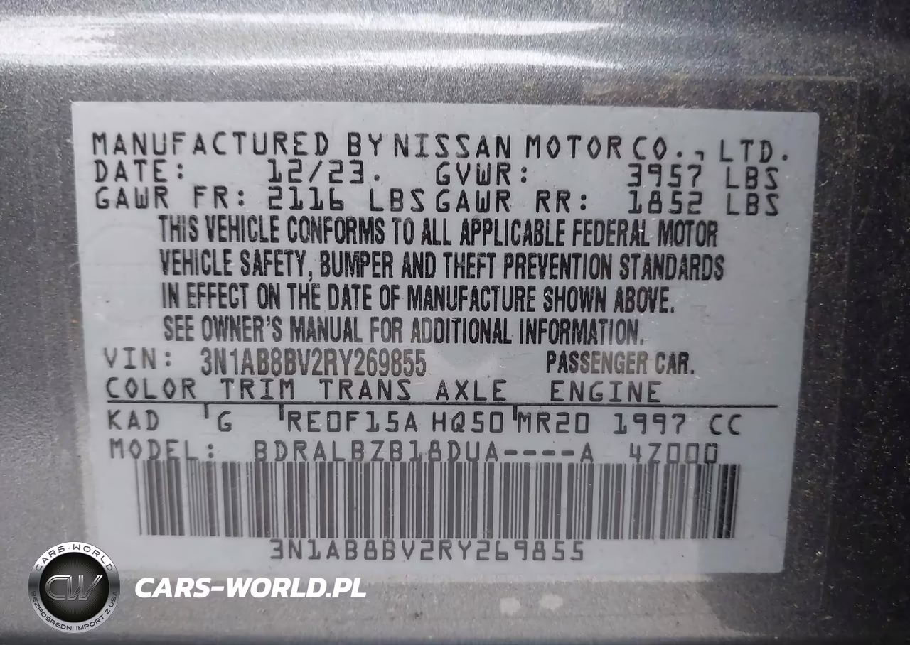 2024 Nissan Sentra S Xtronic Cvt VIN:3N1AB8BV2RY269855 - 9
