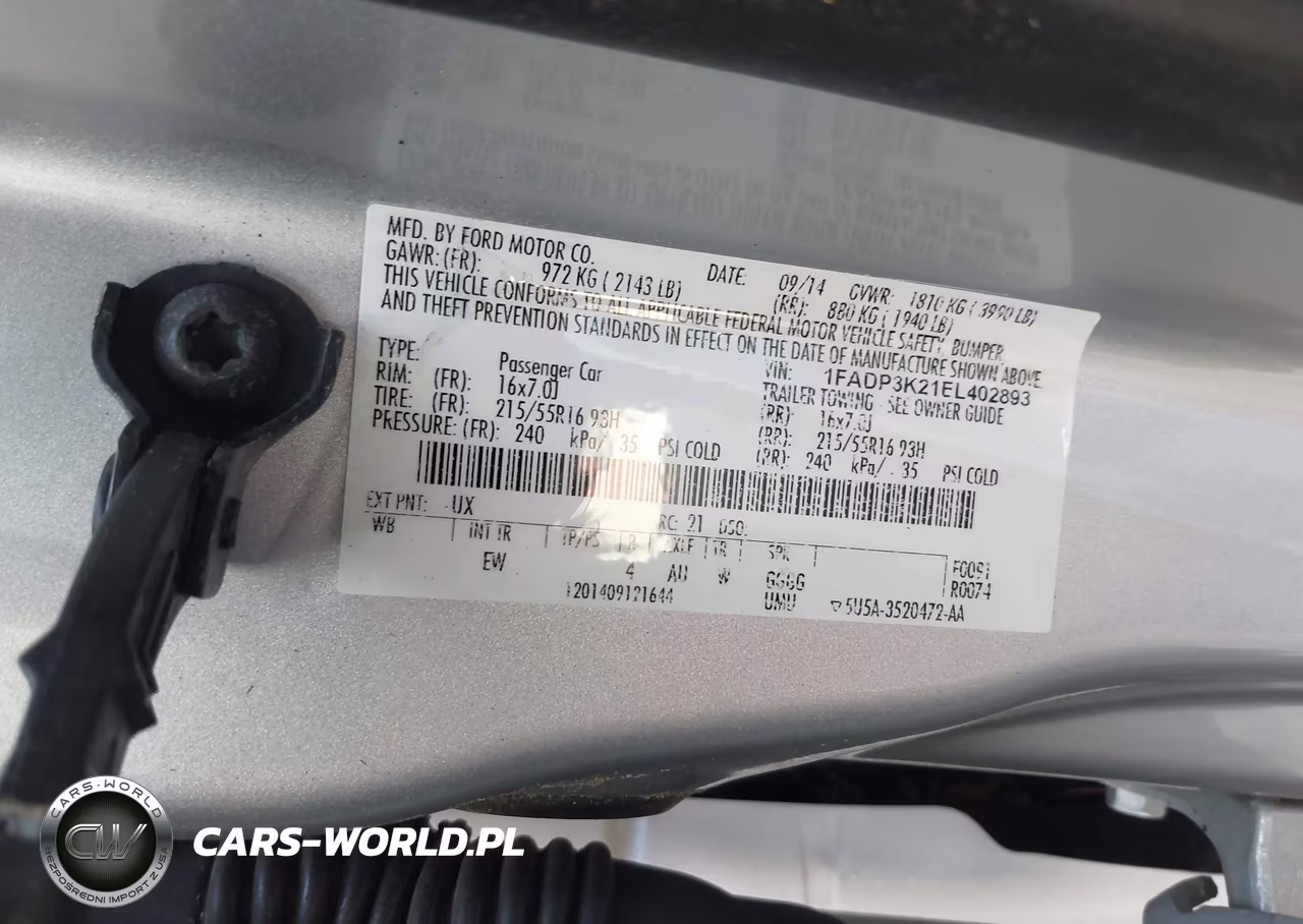 2014 Ford Focus Se VIN:1FADP3K21EL402893 - 9