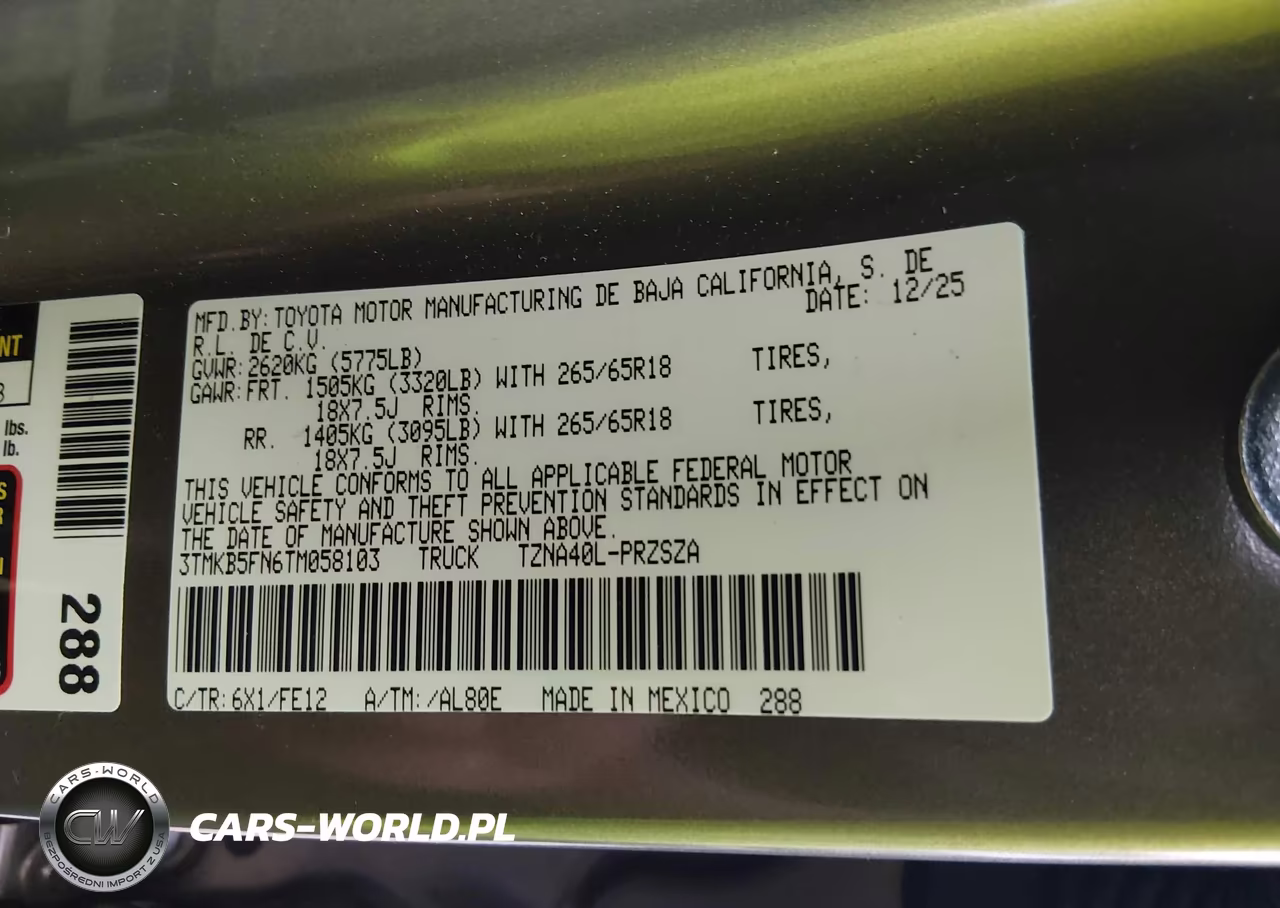 2026 Toyota Tacoma Trd Sport VIN:3TMKB5FN6TM058103 - 9