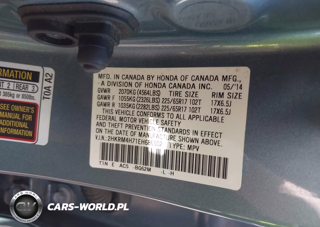 2014 Honda Cr-V Ex-L VIN:2HKRM4H71EH686502 - 9