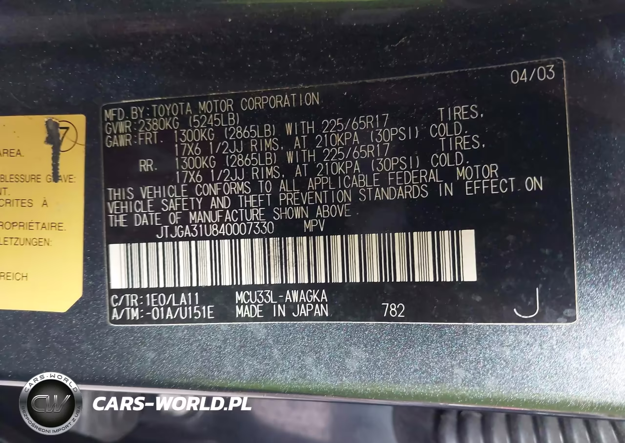 2004 Lexus Rx 330 VIN:JTJGA31U840007330 - 9