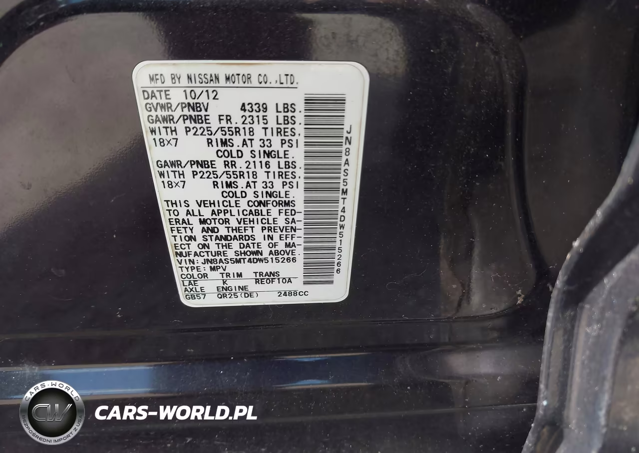 2013 Nissan Rogue Sv W-Sl Pkg VIN:JN8AS5MT4DW515266 - 9