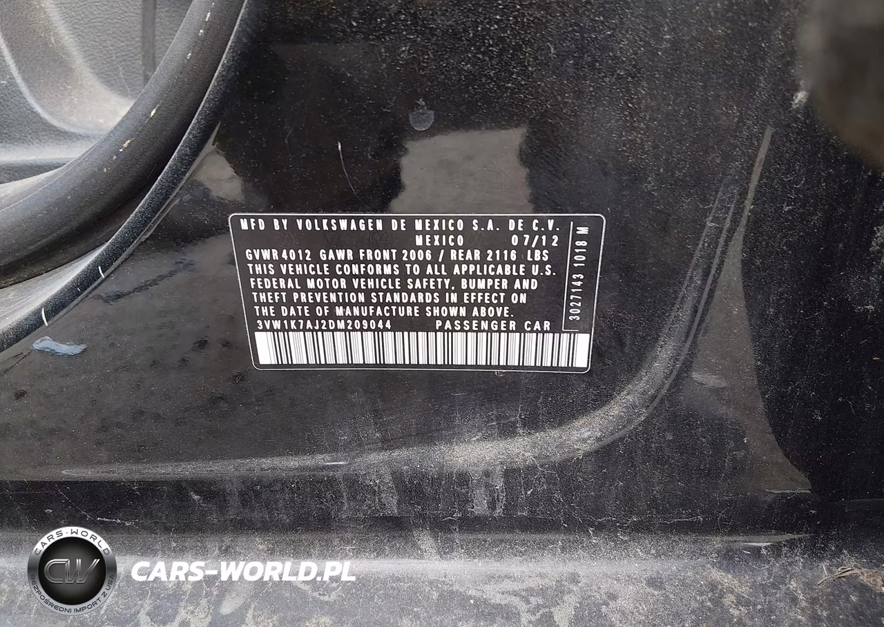 2013 Volkswagen Jetta 2.0L S VIN:3VW1K7AJ2DM209044 - 9