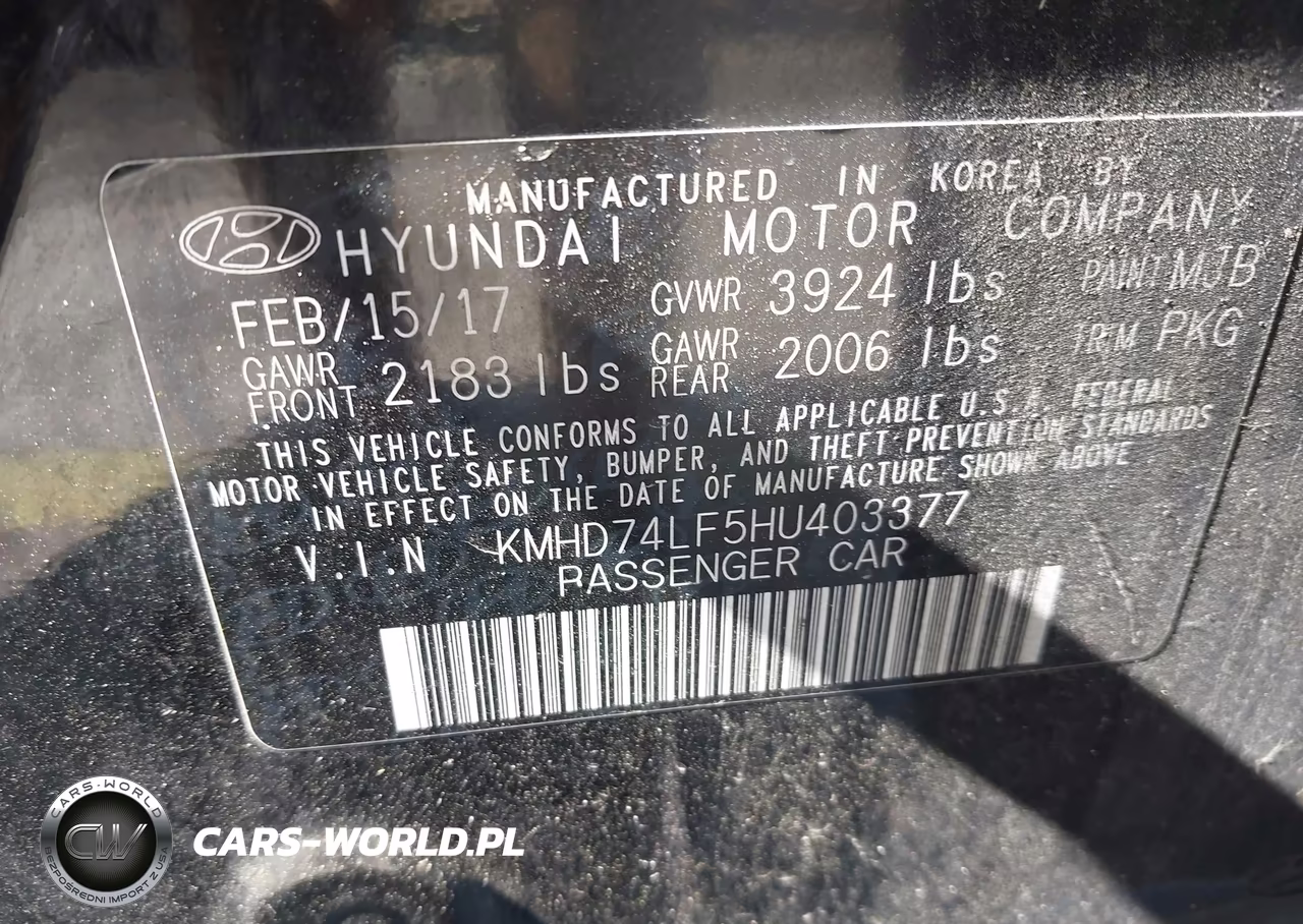 2017 Hyundai Elantra Se VIN:KMHD74LF5HU403377 - 9