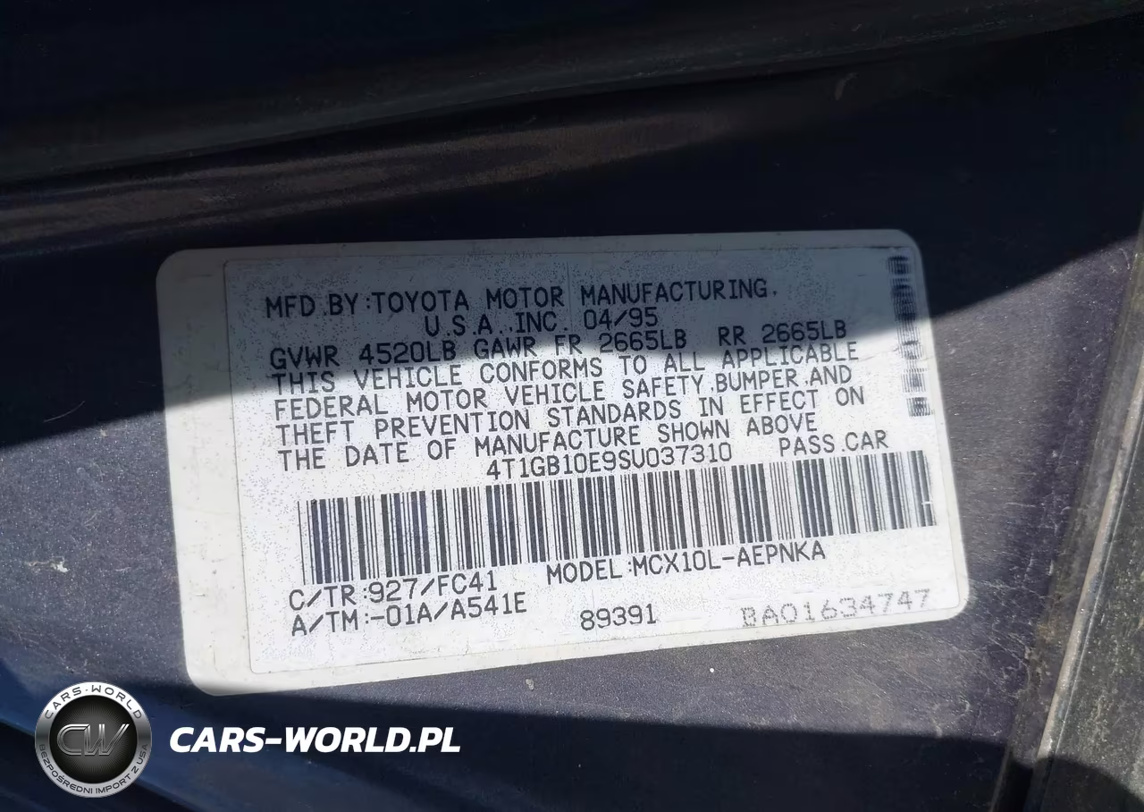 1995 Toyota Avalon Xl VIN:4T1GB10E9SU037310 - 9