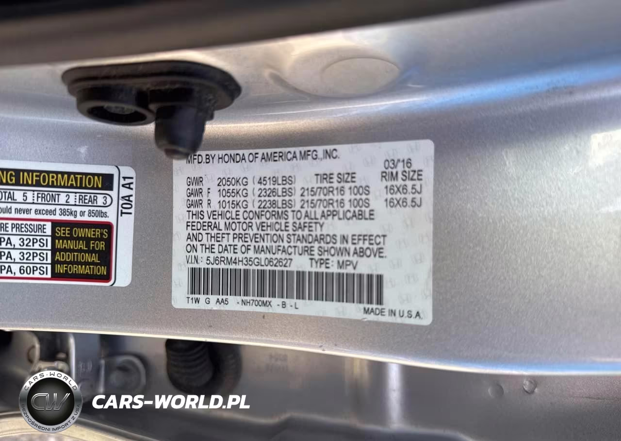 2016 Honda Cr-V Lx VIN:5J6RM4H35GL062627 - 9
