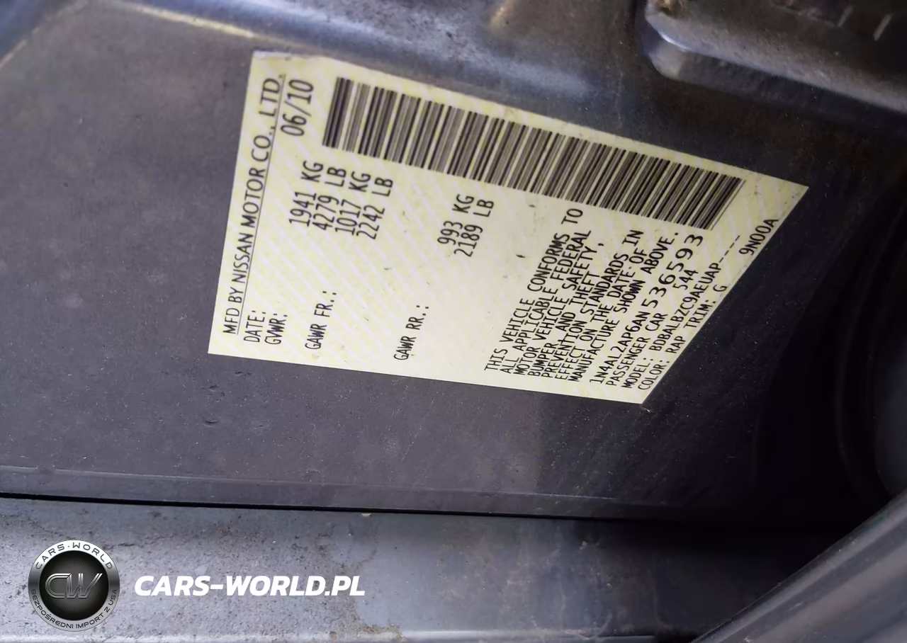 2010 Nissan Altima 2.5 S VIN:1N4AL2AP6AN536593 - 9