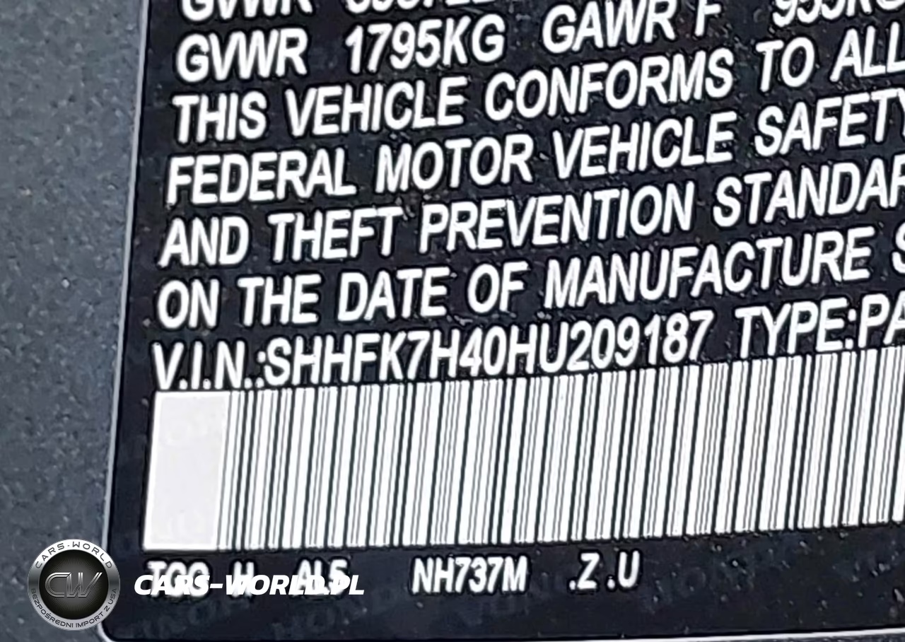 2017 Honda Civic Sport VIN:SHHFK7H40HU209187 - 9