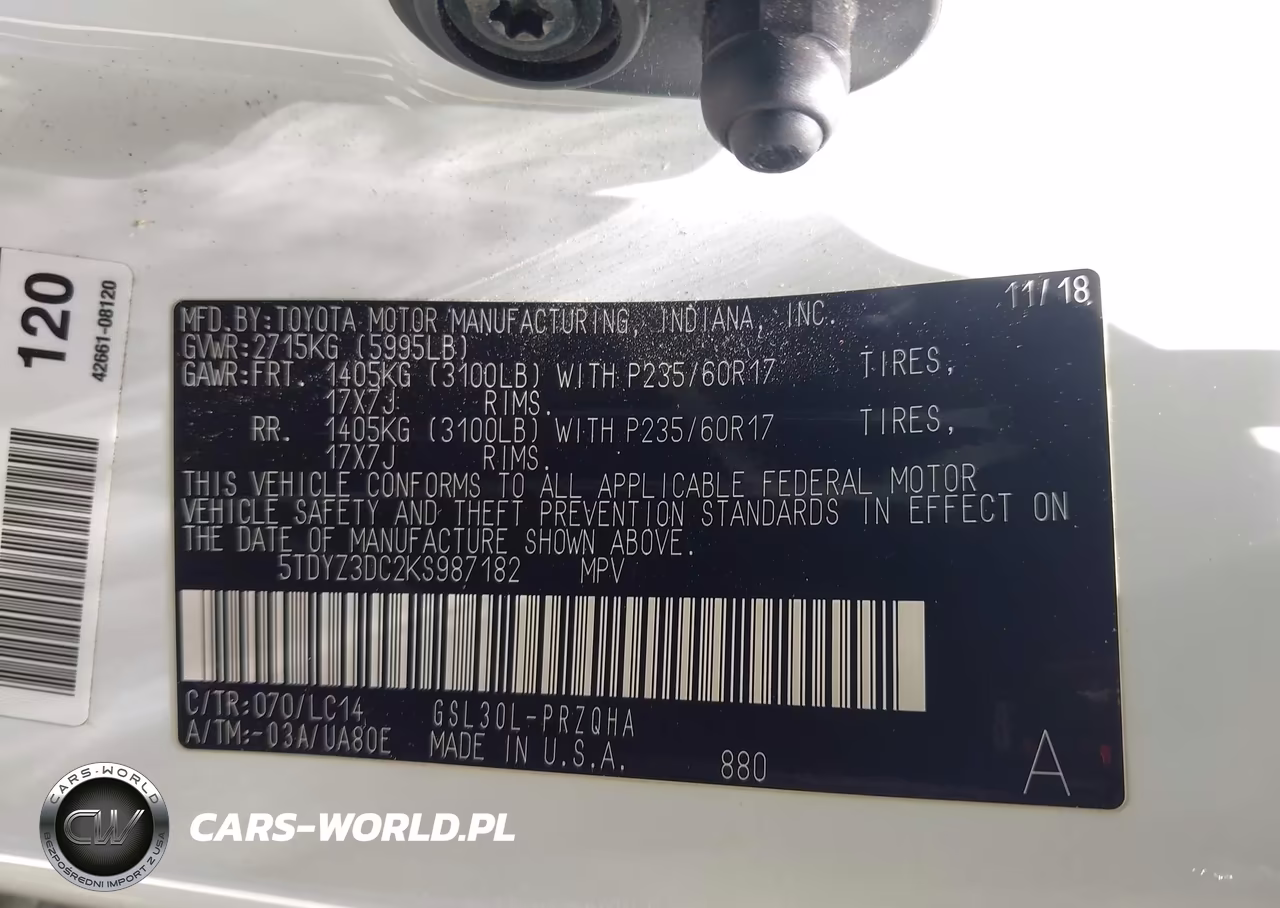 2019 Toyota Sienna Xle 8 Passenger VIN:5TDYZ3DC2KS987182 - 9