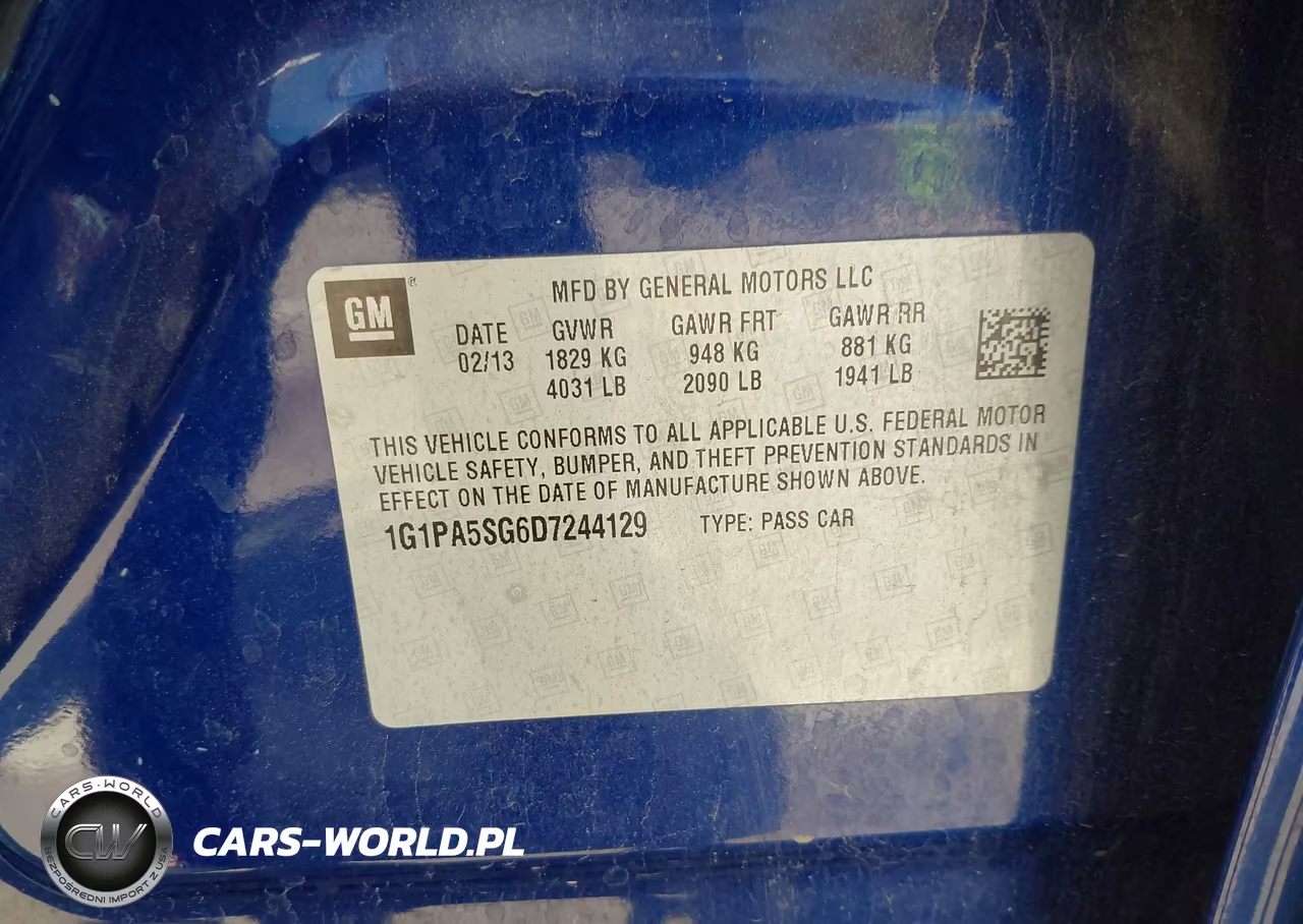 2013 Chevrolet Cruze Ls Auto VIN:1G1PA5SG6D7244129 - 9
