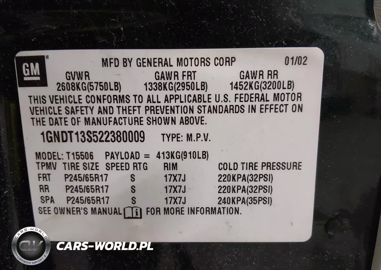 2002 Chevrolet Trailblazer Ltz VIN:1GNDT13S522380009 - 9