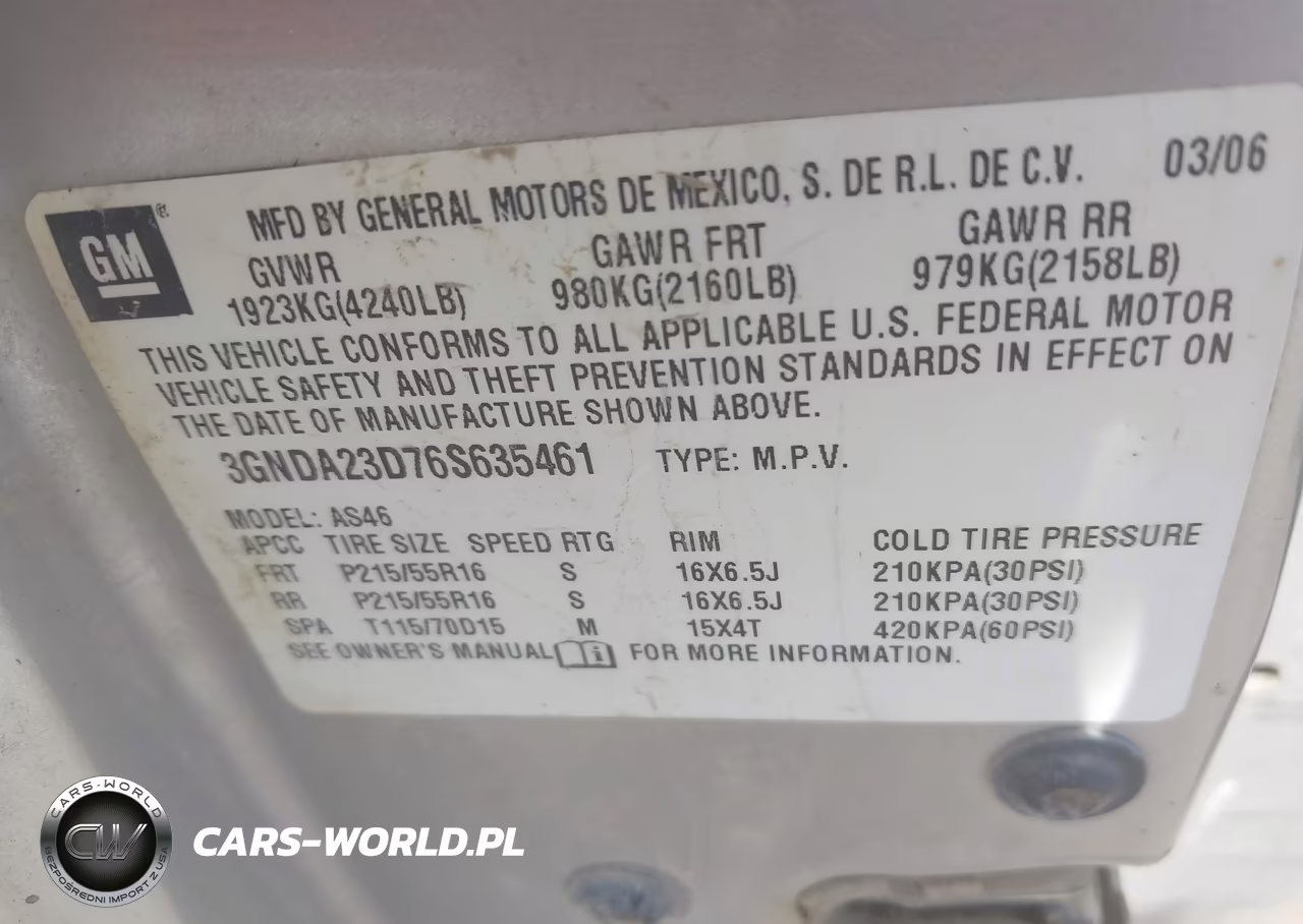 2006 Chevrolet Hhr Lt VIN:3GNDA23D76S635461 - 9