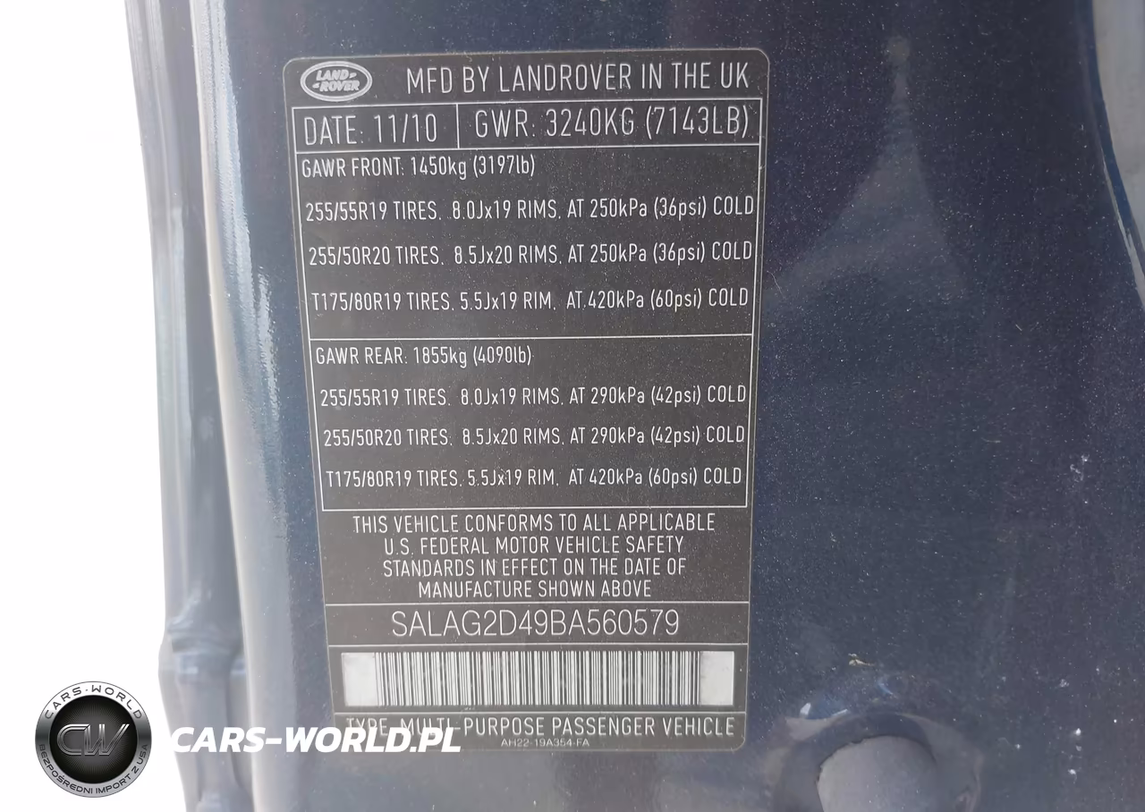 2011 Land Rover Lr4 VIN:SALAG2D49BA560579 - 9