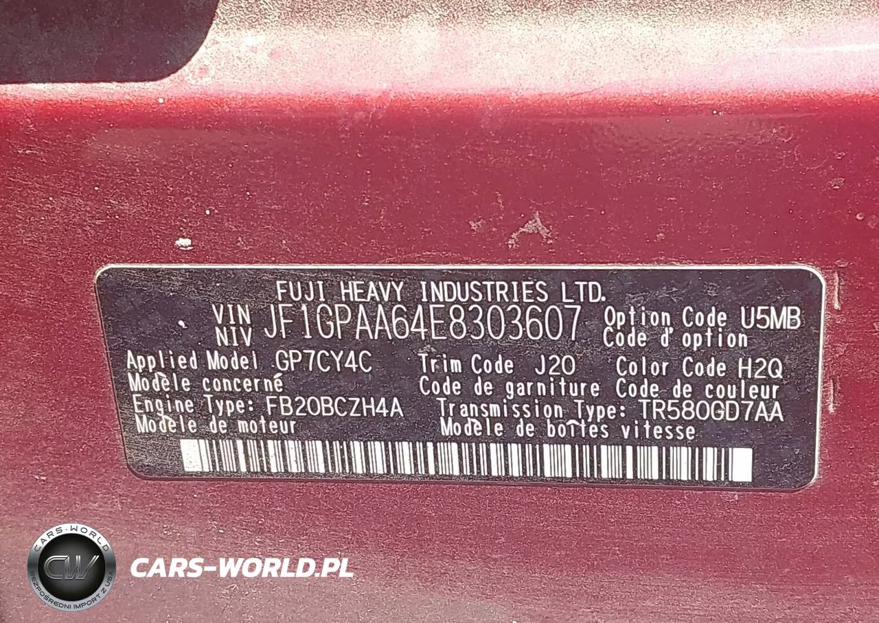 2014 Subaru Impreza 2.0I VIN:JF1GPAA64E8303607 - 9