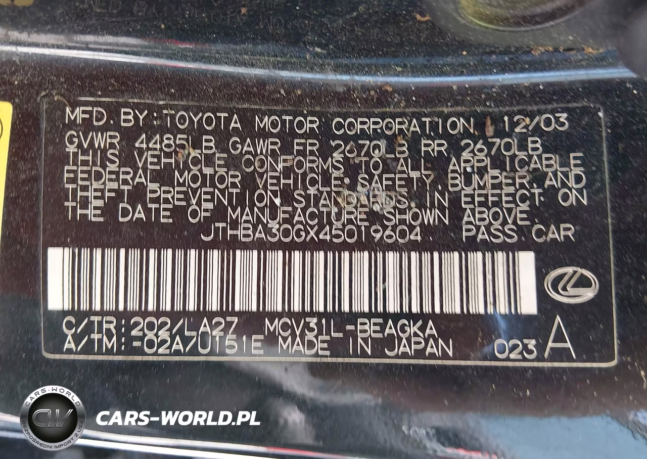 2004 Lexus Es 330 VIN:JTHBA30GX45019604 - 9